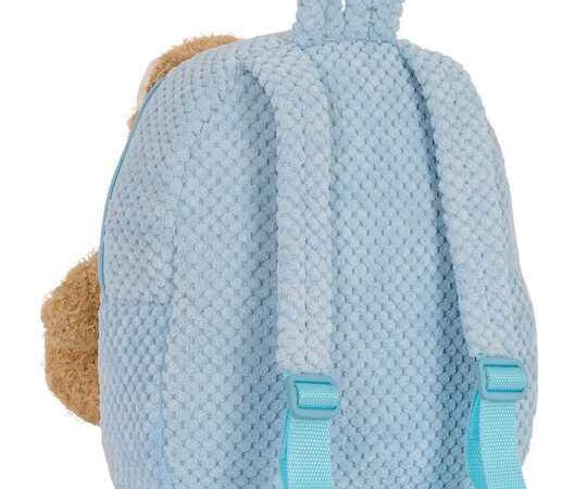 Mochila pré-escolar Safta azul pastel com ursinho de pelúcia - Image 3