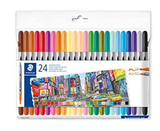 MARCADORES DE PONTA DUPLA 3200 CORES VARIADAS - Image 1