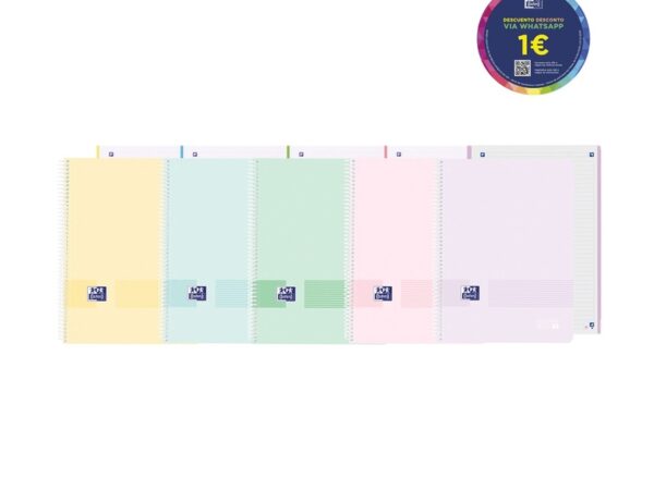Caderno espiral Oxford A4 com capa plástica e folhas microperfuradas