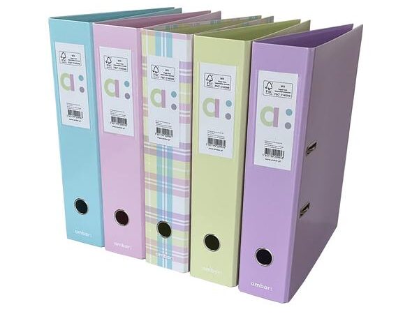 Pasta Arquivo Ambar School Pastel Lombada Larga