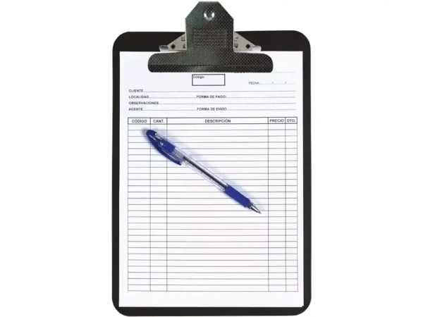 PORTA NOTAS PLASTICO DIN A4 PRETO 4 MM - Image 1