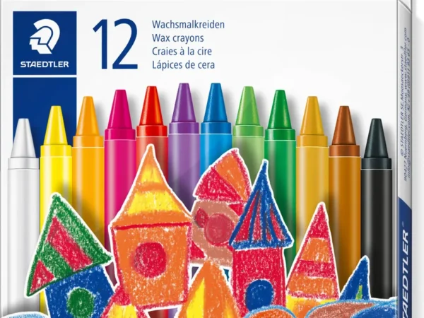 Caixa de lápis de cera Staedtler 220 com 12 cores para crianças".