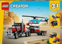LEGO Creator 31146 - 3 em 1 - Camião de Plataforma com Helicóptero