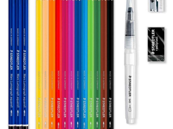 Caixa de 18 peças de cor aguareláveis Staedtler hexagonal