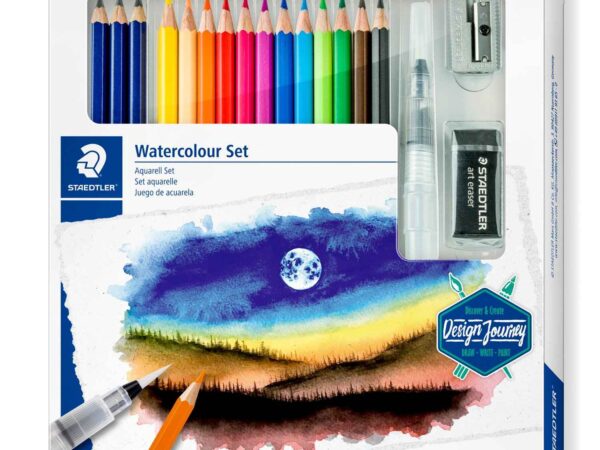 Caixa de 18 peças de cor aguareláveis Staedtler hexagonal