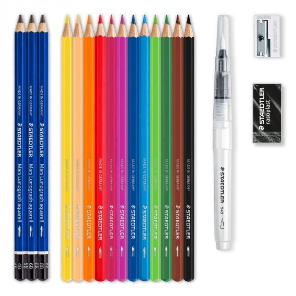 Caixa de 18 peças de cor aguareláveis Staedtler hexagonal 4007817066843