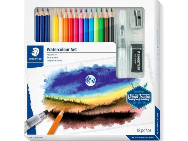 Caixa de 18 peças de cor aguareláveis Staedtler hexagonal 4007817066843