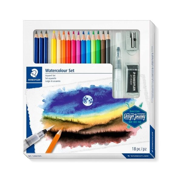 Caixa de 18 peças de cor aguareláveis Staedtler hexagonal 4007817066843 Caixa de 18 peças de cor aguareláveis Staedtler hexagonal 4007817066843