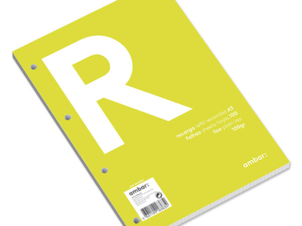 Recarga Ambar A4: Refil de Papel com 4 Furos (100g/m²)