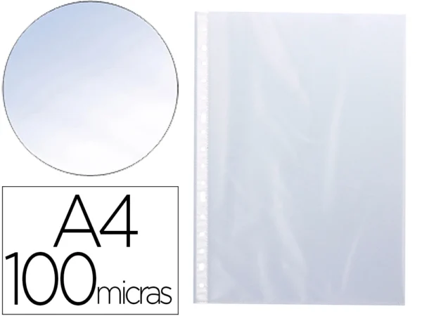 BOLSA CATALOGO/MICA Q-CONNECT DIN A4 100 MICRONS CRISTAL BOLSA DE 10 UNIDADES