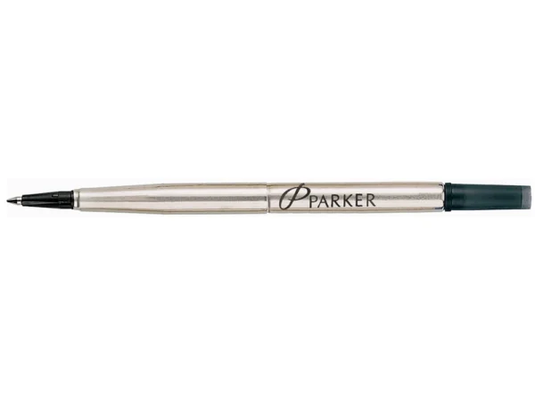 Recarga para caneta rollerball Parker preta de 0,8 mm em metal.3501179503233