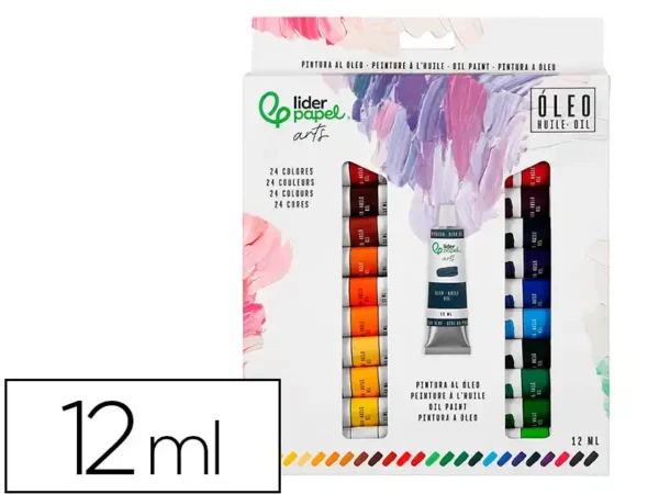 PINTURA A ÓLEO LIDERPAPEL CAIXA DE 24 CORES SORTIDAS - Image 1