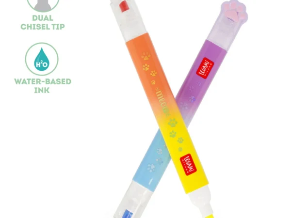 Conjunto de 6 marcadores de texto de ponta dupla com gatinhos - Miau - Image 3