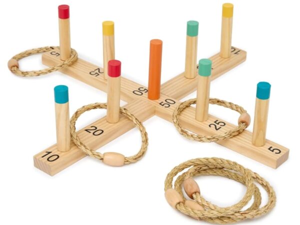 Brinquedo de madeira Ring Challenge para coordenação motora