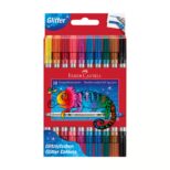 Canetas Faber-Castell Glitter com ponta de fibra, ponta dupla, 20 cores