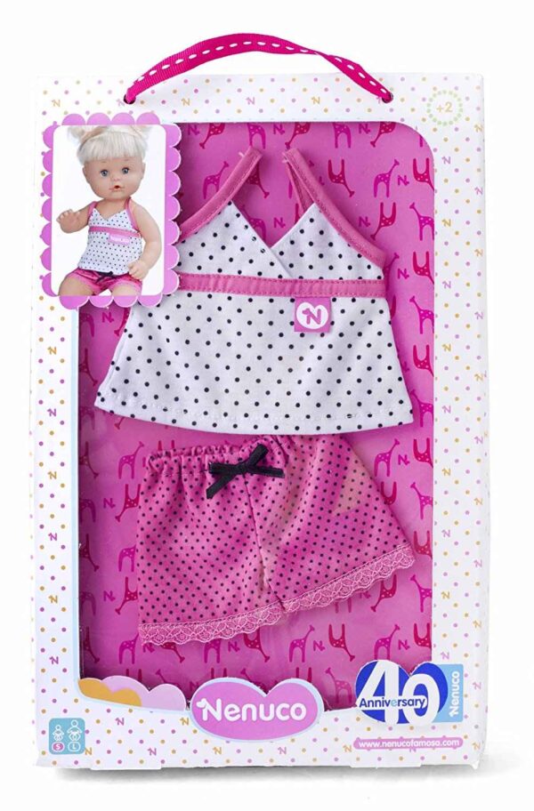 Conjunto de roupa Nenuco 35cm edição 40 anos rosa e azul