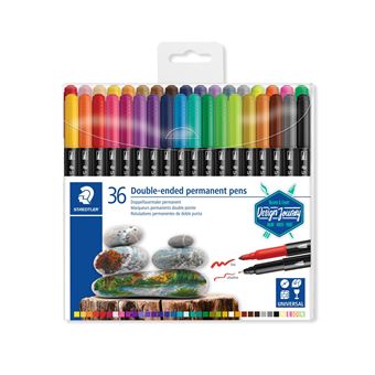 Marcadores ponta dupla, STAEDTLER 3187 TB36, Marcadores permanentes 36 cores