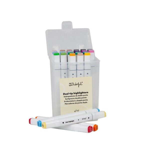 Conjunto de 24 Marcadores de Dupla Ponta Mr. Wonderful Conjunto de 24 Marcadores de Dupla Ponta Mr. Wonderful