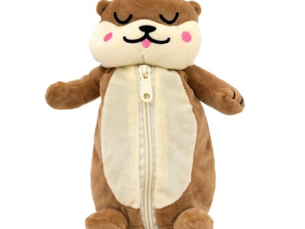 Estojo escolar em forma lontra de peluche macio