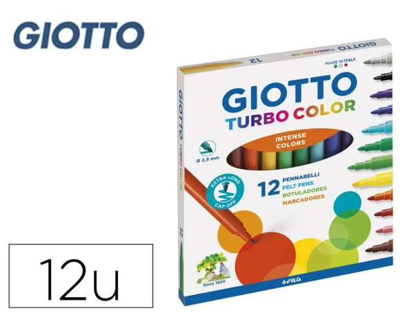 MARCADOR FELTRO GIOTTO CAIXA COM 12 CORES MARCADOR FELTRO GIOTTO CAIXA COM 12 CORES