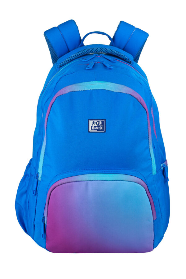 Mochila Oxford Gradient Ocean azul e rosa com degradê