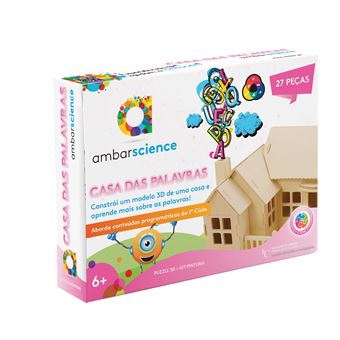 Ambarscience Casa das Palavras puzzle 3D madeira educativo