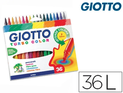 MARCADOR FELTRO GIOTTO CAIXA COM 36 CORES