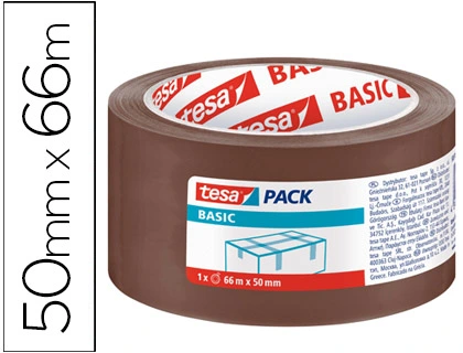 Fita adesiva castanha TESA Basic Brown para embalagens".