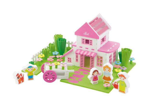 Caixa do brinquedo Sevi Play Set Sweet Home com casinha e jardim de 108 peças"