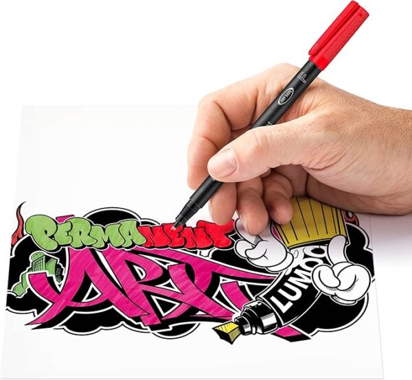 Conjunto de 10 marcadores permanentes Staedtler Lumocolor ponta fina cores sortidas