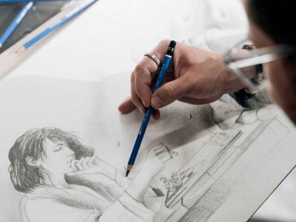 Lápis de grafite Staedtler Mars Lumograph 2B para desenho profissional