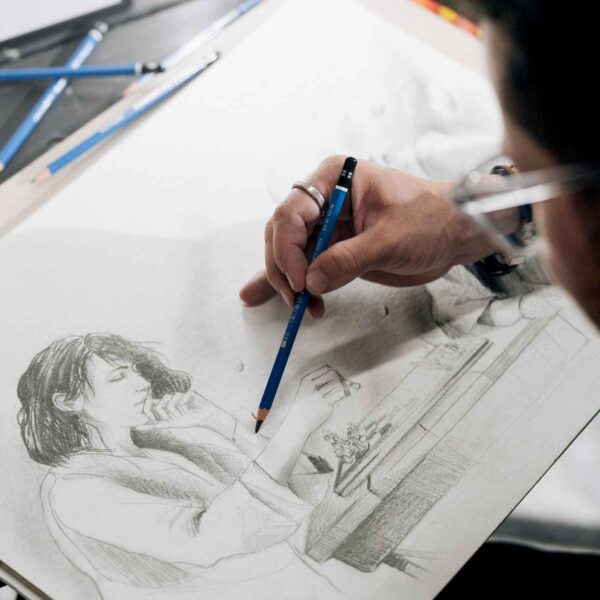 Lápis de grafite Staedtler Mars Lumograph 2B para desenho profissional