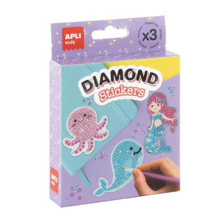 Kit Diamond Stickers Apli Kids Fundo do Mar - Sereia e Baleia