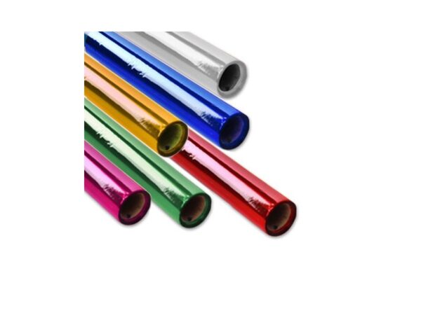 Rolo de papel celofane 60cm x 10m para embalagens.