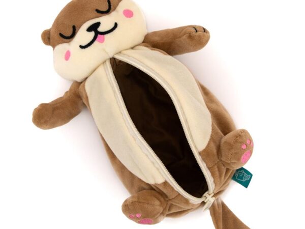 Estojo escolar em forma lontra de peluche macio