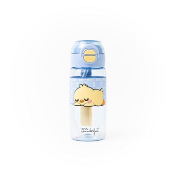 Garrafa Mr. Wonderful Lazy Pintainho azul em Tritan de 600ml