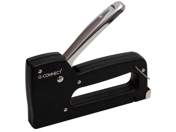 Agrafador tipo pistola manual leve Q-Connect preto.