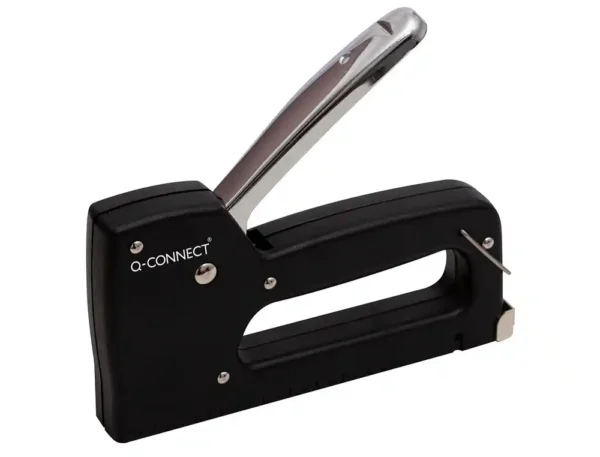Agrafador tipo pistola manual leve Q-Connect preto.