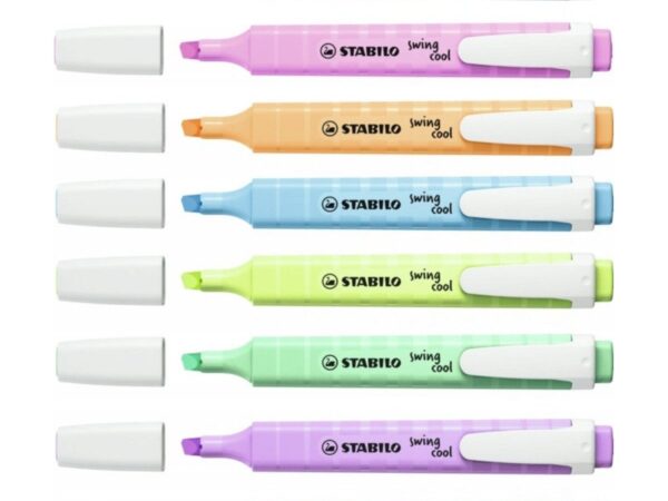 Estojo de marcadores STABILO Swing Cool Pastel com 8 unidades para escritório e estudos.
