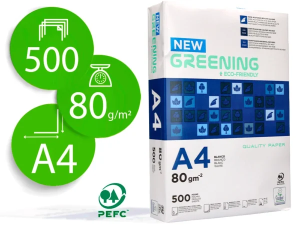 Papel Fotocópia Greening A4 80g com 500 folhas
