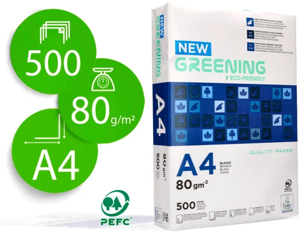 Papel Fotocópia Greening A4 80g com 500 folhas