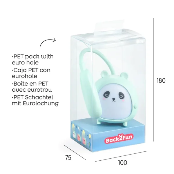 Lâmpada LED Infantil Panda Verde luz de presença
