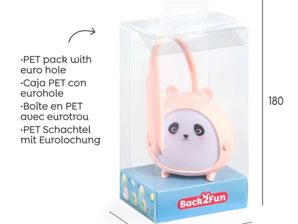 Lâmpada LED Infantil Panda rosa carregamento USB