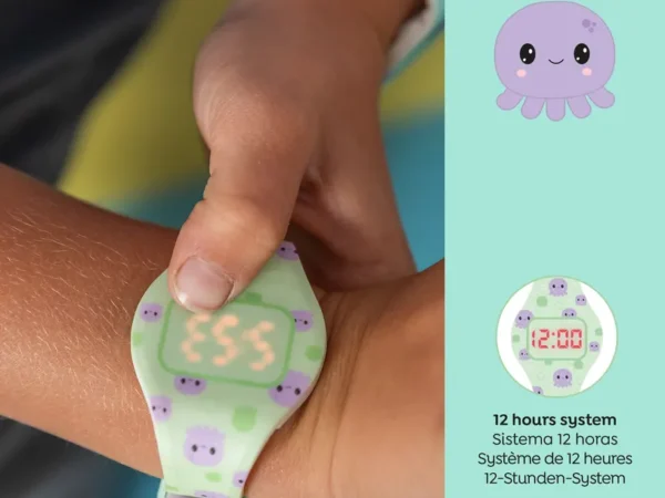 Relógio Digital Infantil Polvo – Pulseira em Silicone Verde Soft - Image 4