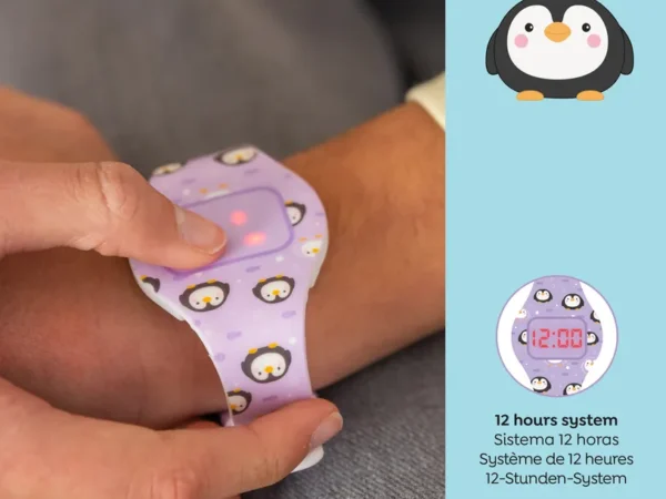 Visor LED digital do Relógio Digital Infantil Pinguim iluminado
