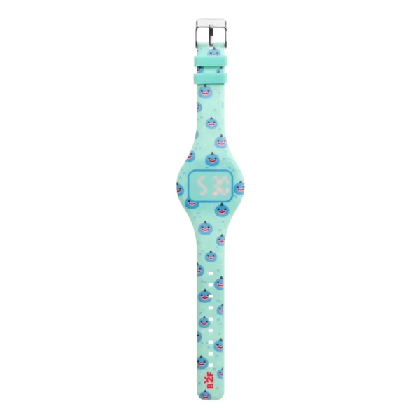Relógio infantil tubarão digital com pulseira de silicone azul turquesa