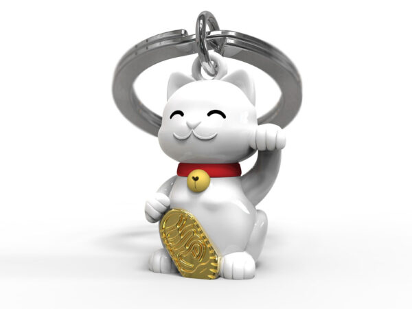 Compre o porta chaves gato da sorte da marca meta[l]morphose [1]. Design premium 3D em liga de zinco com detalhes em dourado e vermelho [2, 5]. Garanta já o seu amuleto!