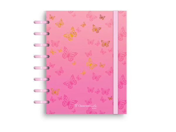 Caderno Inteligente Borboletas Rosa A5