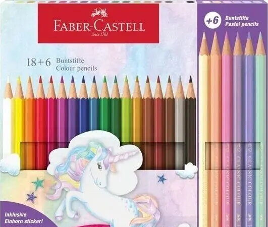 Lápis de Cor Faber-Castell Unicórnio 18+6
