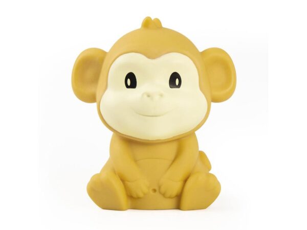 Luz de Presença Mini Macaco Dhink amarela acesa no quarto infantil